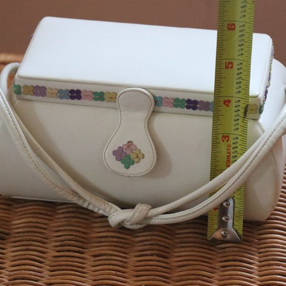 White leather structured Handbag - Picture 6 of 8
